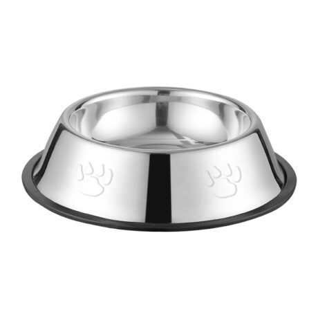 Non-Skid Stainless Steel Pet Bowl for Dogs and Cats (Small)