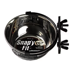 Midwest Snap’y Fit Dog Bowl | Spill-Proof Stainless Steel Crate Bowl | LuluSpot