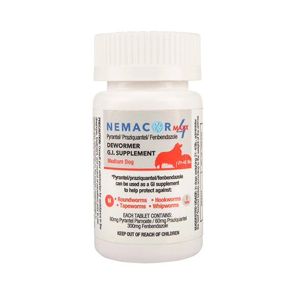 Nemacor Maxx 4 Dewormer for Dogs 21-120lbs