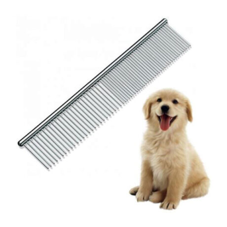 Dual-Tooth Grooming Comb for Dogs & Cats | 7.5 inch Stainless Steel