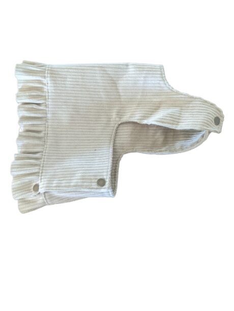 Classic Ruffled Coat for Dogs – Handmade Corduroy Dog Sweater with Snap Closures