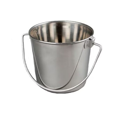 Stainless Steel Round Bucket – Durable & Hygienic Pet Feeding Solution
